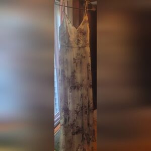 White and purple floral dress